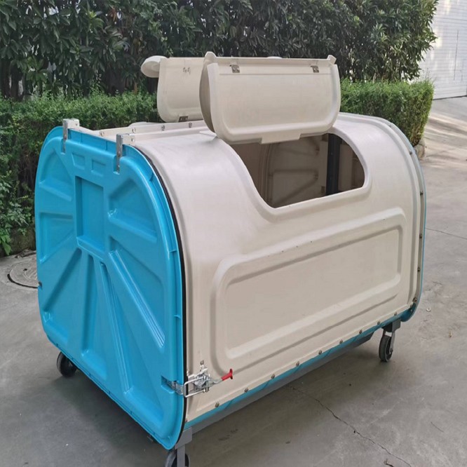 Hook-arm garbage bin